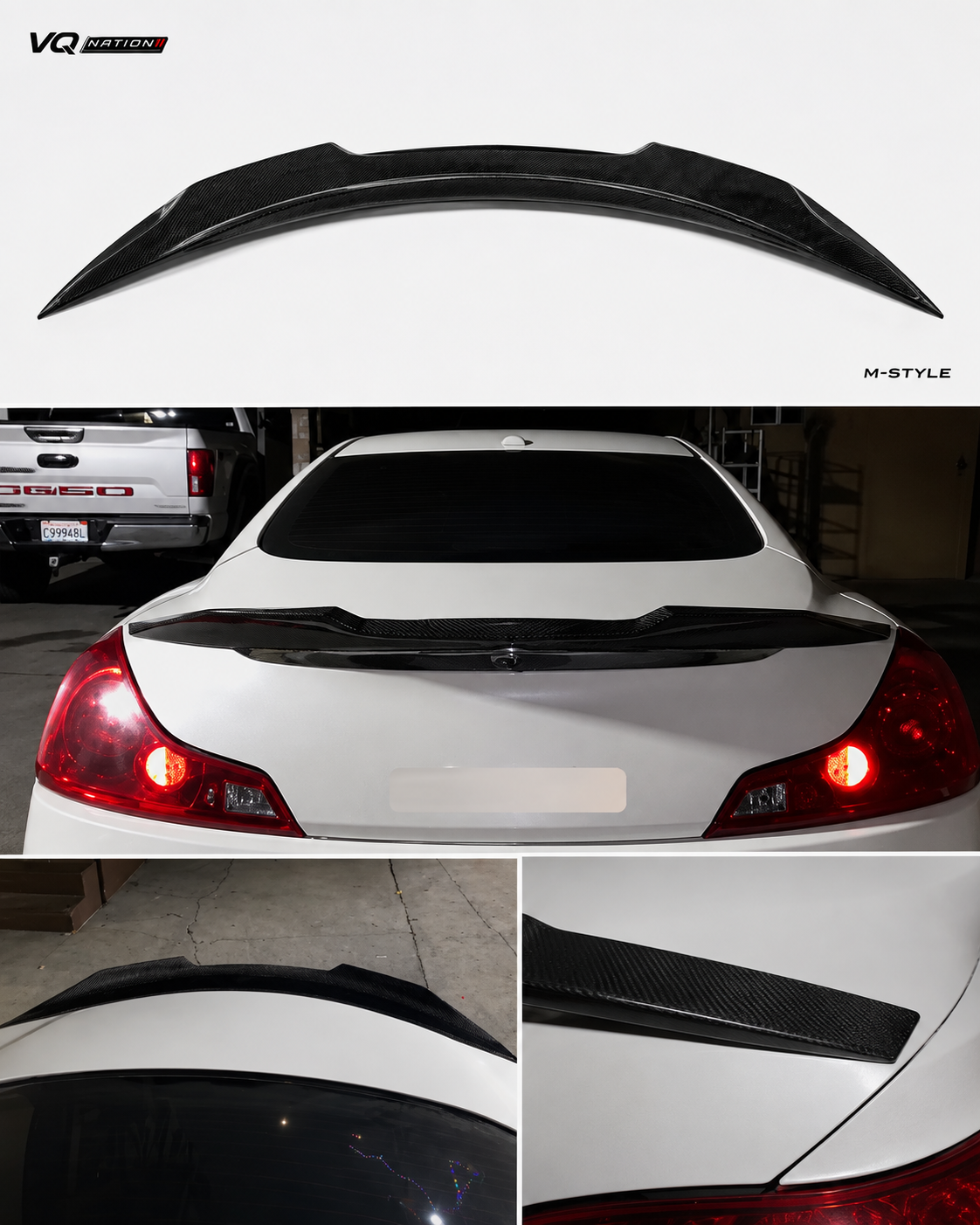 VQ NATION Carbon Fiber/Plain Black PSM Style Trunk Spoiler