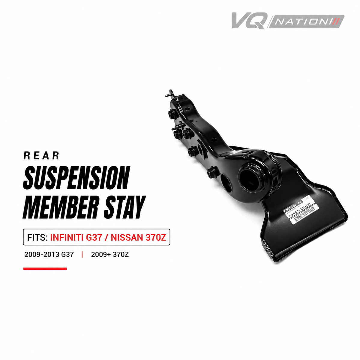 VQ NATION 2pc Rear Suspension Member Stay Assembly — Genuine Nissan OEM