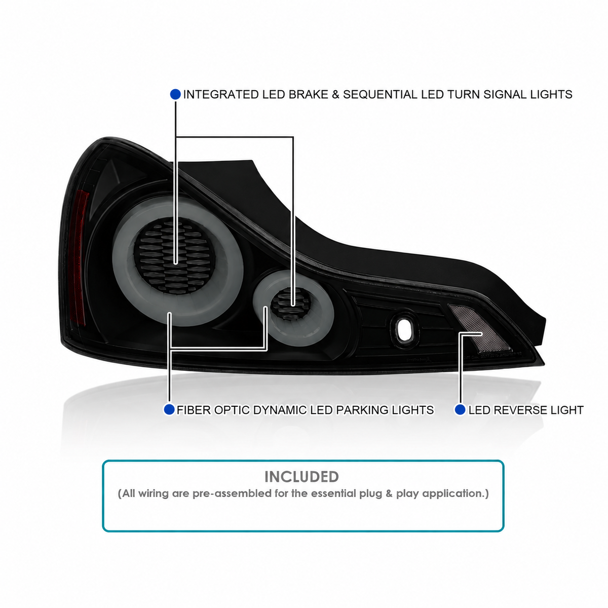 Sequential LED Halo Tail Lights — Infiniti G37 Coupe