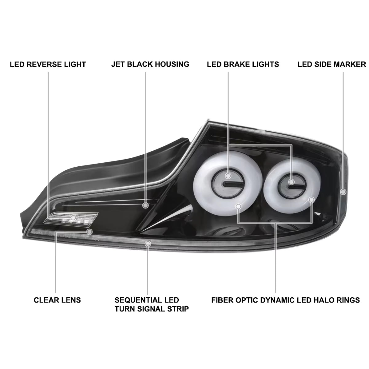 Black/Smoke Tail Lights for 2003-2007 Infiniti G35 Coupe