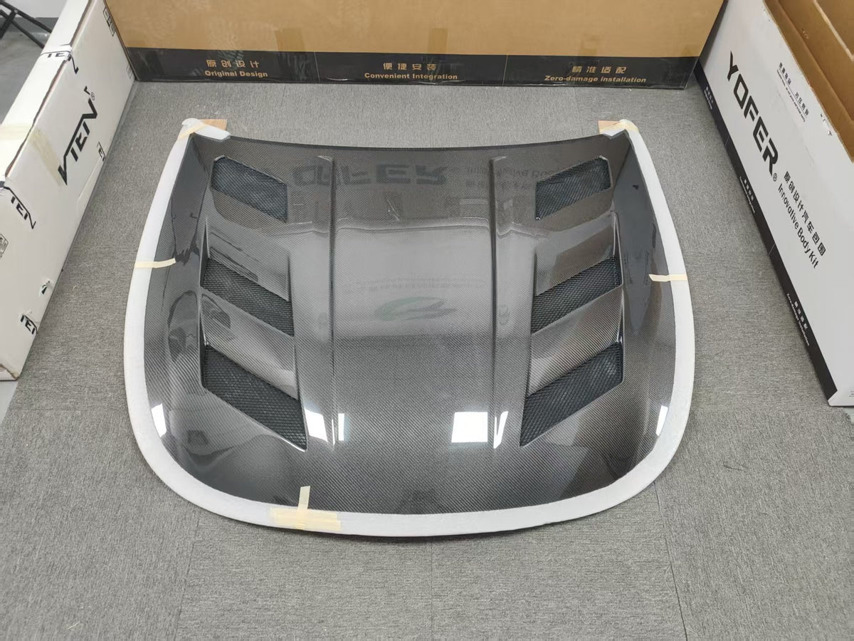 VQ NATION Real Carbon Fiber Vented Hood - Infiniti G37 Coupe / Sedan