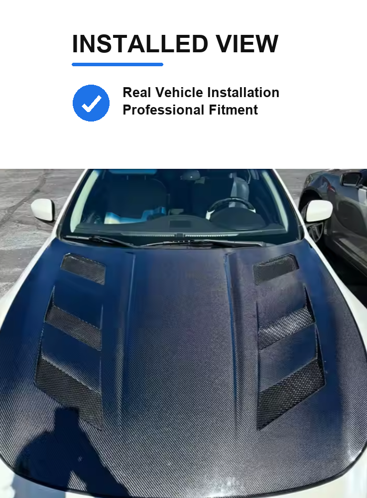 VQ NATION Real Carbon Fiber Vented Hood - Infiniti G37 Coupe / Sedan